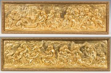 Two Russian Gild Metal Repousse Plaques