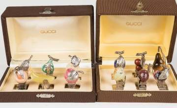 Gucci Sterling Silver and Hardstone Place Card  Holders
