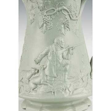 English Saltglaze Molded Relief Pitcher