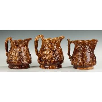 Three Rockingham Pitchers