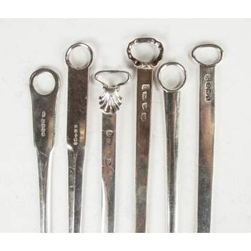 Six George III Silver Meat Skewers