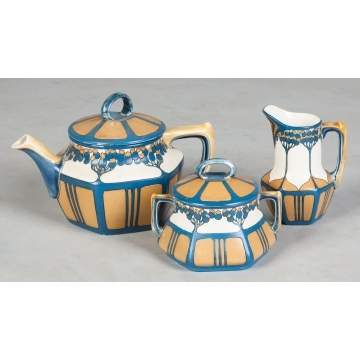 3 Piece Mettlach Tea Set