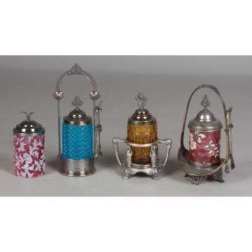 Four Victorian Pickle Castors