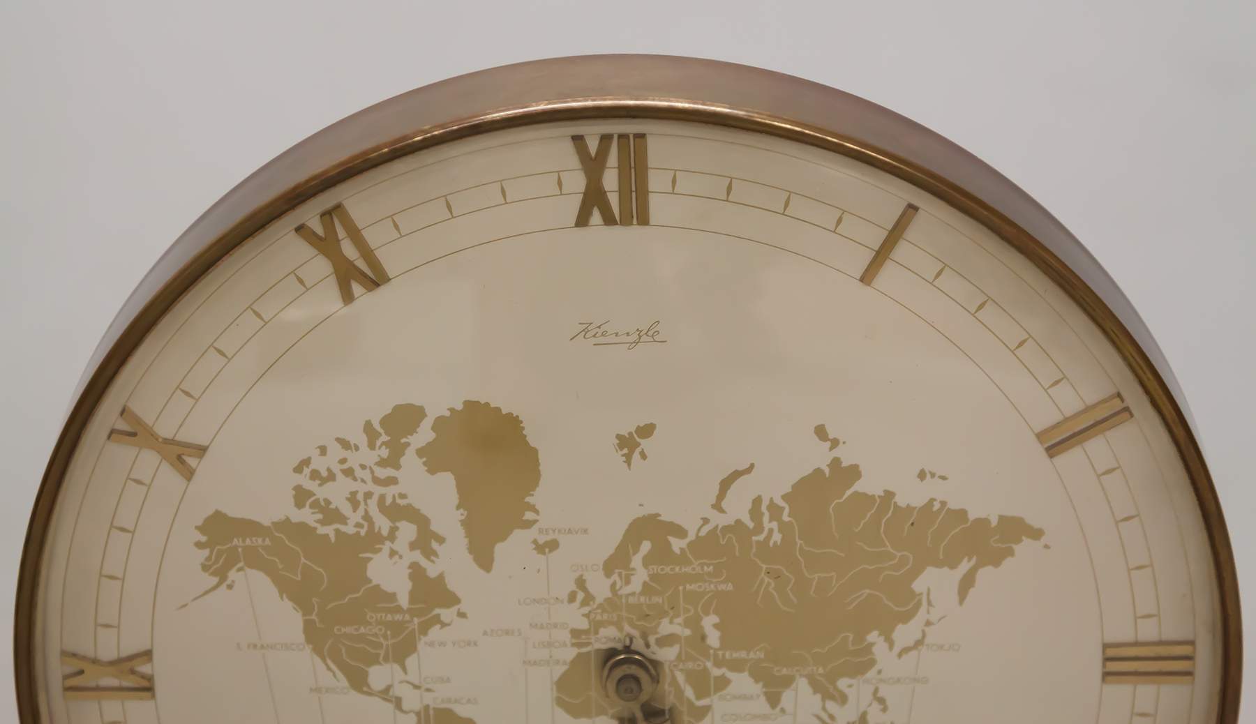 2 Mid-Century German Brass Table Clocks
