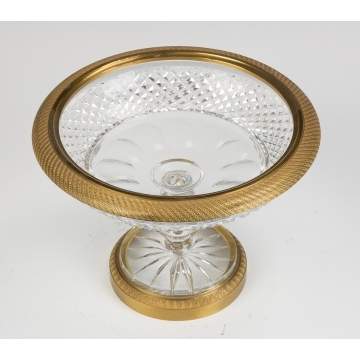 French Cut Glass & Gilt Bronze Compote