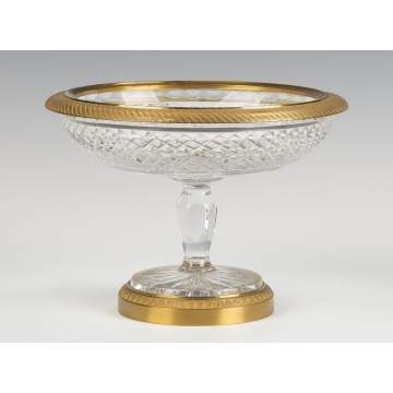 French Cut Glass & Gilt Bronze Compote