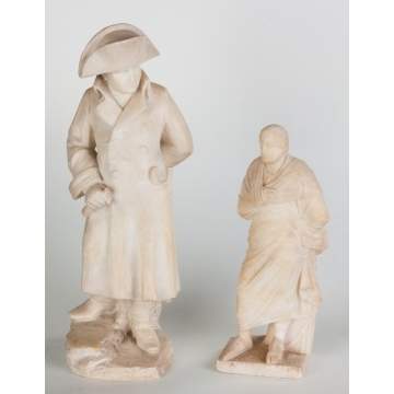 Carved Napolean Bonaparte & Carved Classical  Figure