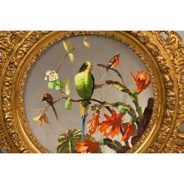 French Painted Porcelain Convex Plaque