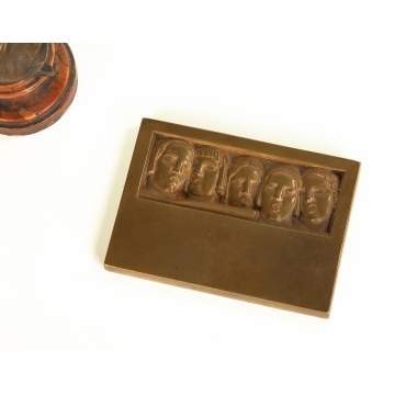 Group of Bronze Plaques and Bust of Shakespeare