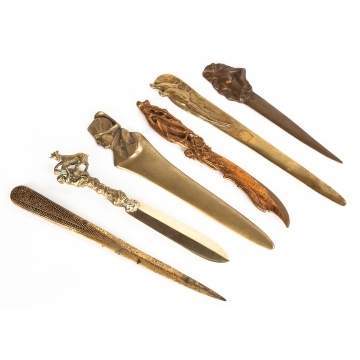 Group of 6 Bronze Letter Openers