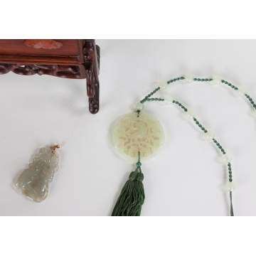 Chinese Jade Plaque, Pendant & Necklace