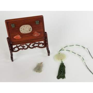 Chinese Jade Plaque, Pendant & Necklace