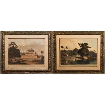 Pair of Thomas & William Daniell Colored Aquatints