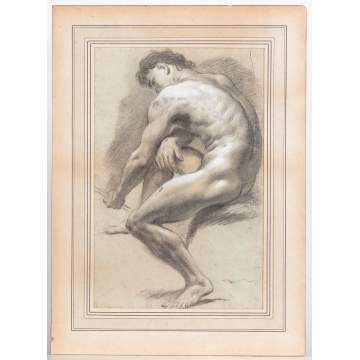 Old Masters Style Drawing of Nude Male