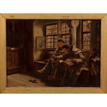 Claus Meyer (German, 1856-1919) Monks Reading