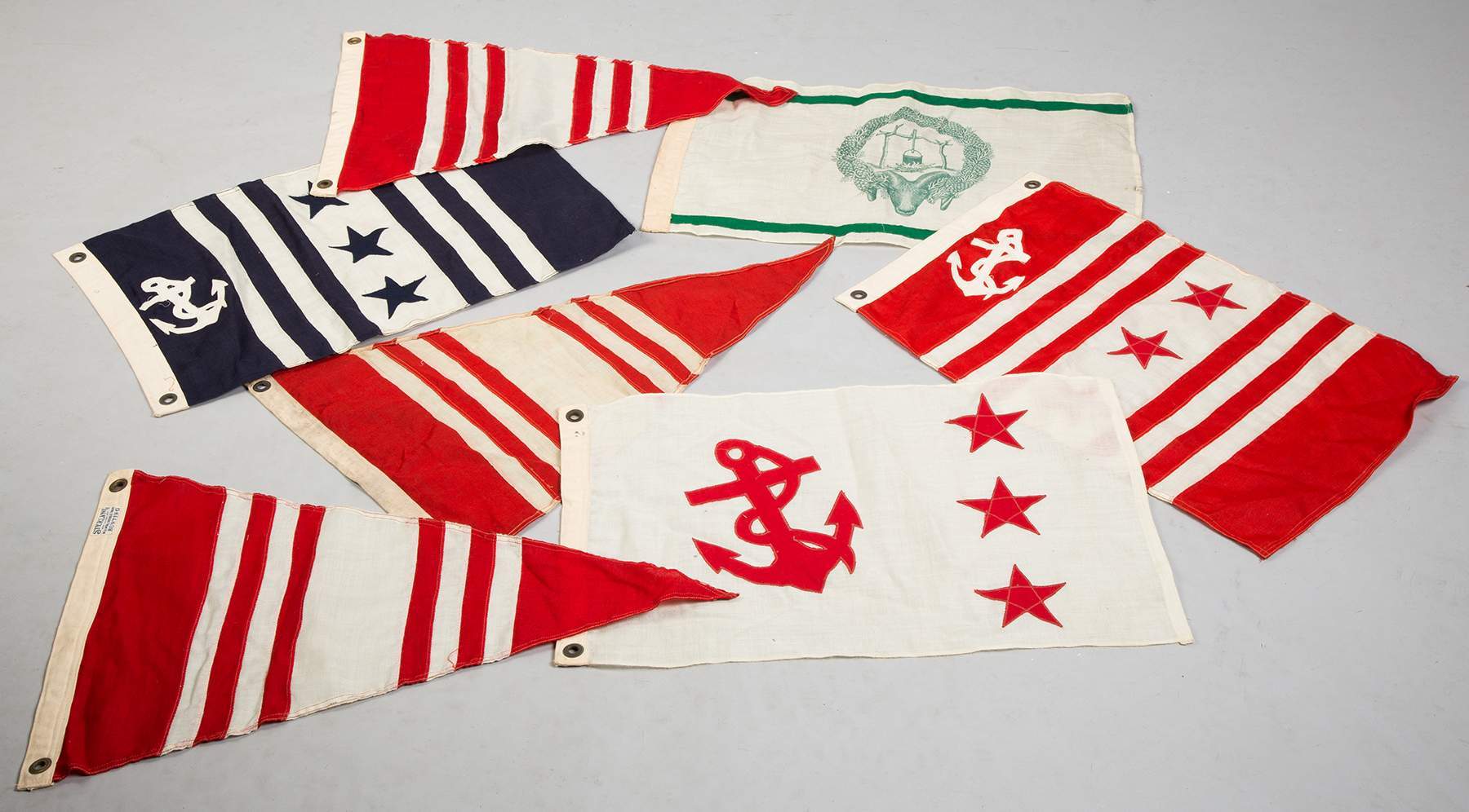 7 Vintage Sailing Flags Cottone Auctions