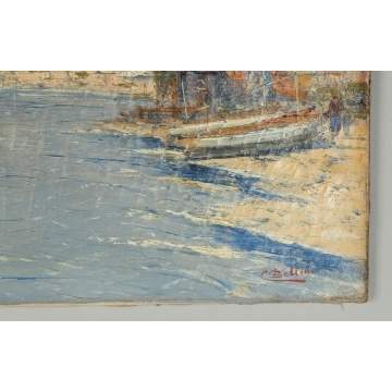 C. Bellini (Italian, 19th Century) Harbor Scene