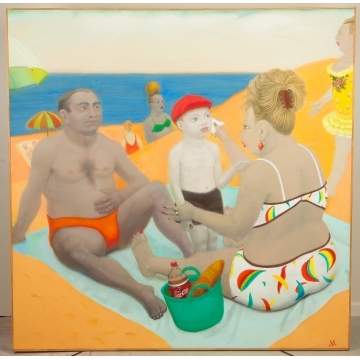 David Miretsky (American, born 1939) "On the  Beach"