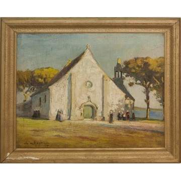 Eli Delbert Maybee (American, 19/20th Century)  "The Old Church, Brittany"