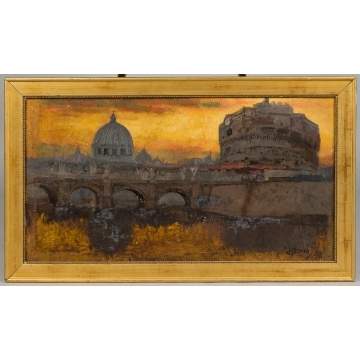 James Hogarth Dennis (American, 1839-1914) "Roman Sunset"