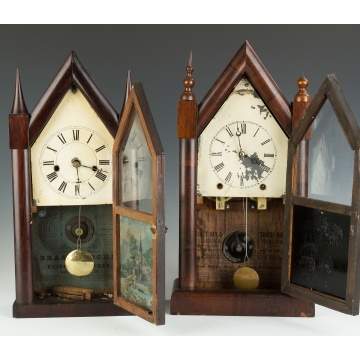 Two Steeple Clocks