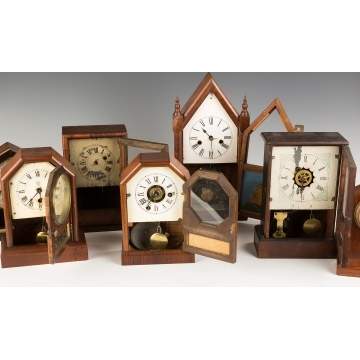 Group of Miniature Shelf Clocks