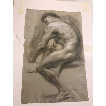 Old Masters Style Drawing of Nude Male