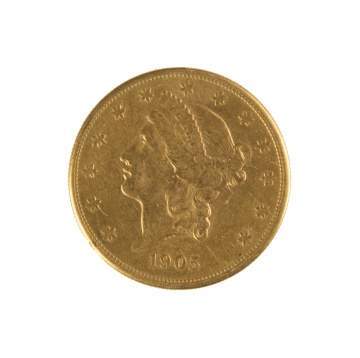 1905 Twenty Dollar Liberty Head Gold Coin