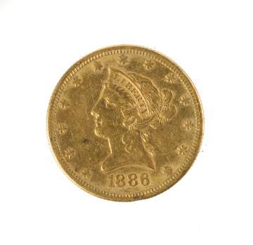 1886 Ten Dollar Liberty Head Gold Coin
