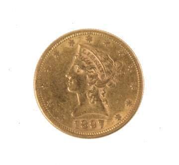 1897 Ten Dollar Liberty Head Gold Coin