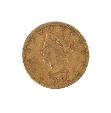 1901 Ten Dollar Liberty Head Gold Coin