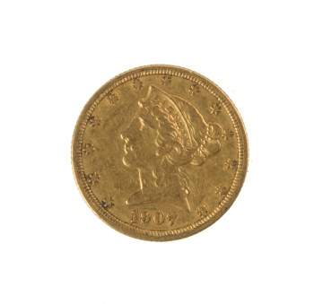 1907 Five Dollar Liberty Head Gold Coin