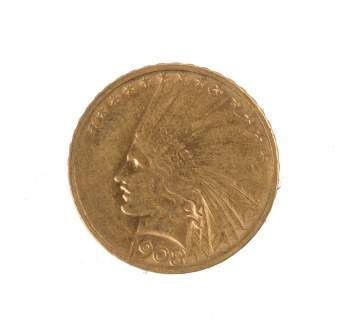1908 Ten Dollar Indian Head Gold Coin