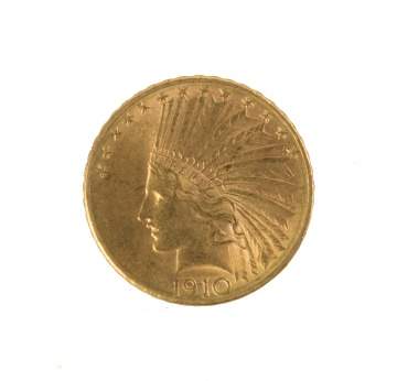 1910 Ten Dollar Indian Head Gold Coin
