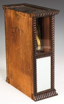 Unusual Brewster Mfg. Co. Square Cottage Ripple  Front Steeple Shelf Clock, Bristol, CT