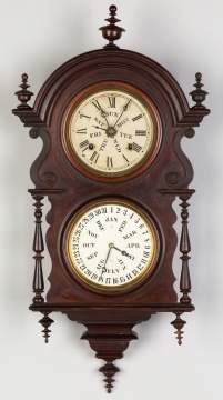 Welch Spring & Co. Victorian Hanging Calendar  Clock