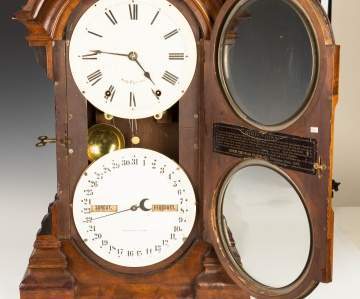 Seth Thomas Parlor Double Dial Calendar Shelf  Clock