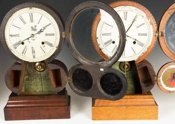 Two E. Ingraham & Co. Spectacle Shelf Clocks 