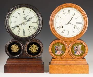 Two E. Ingraham & Co. Spectacle Shelf Clocks 