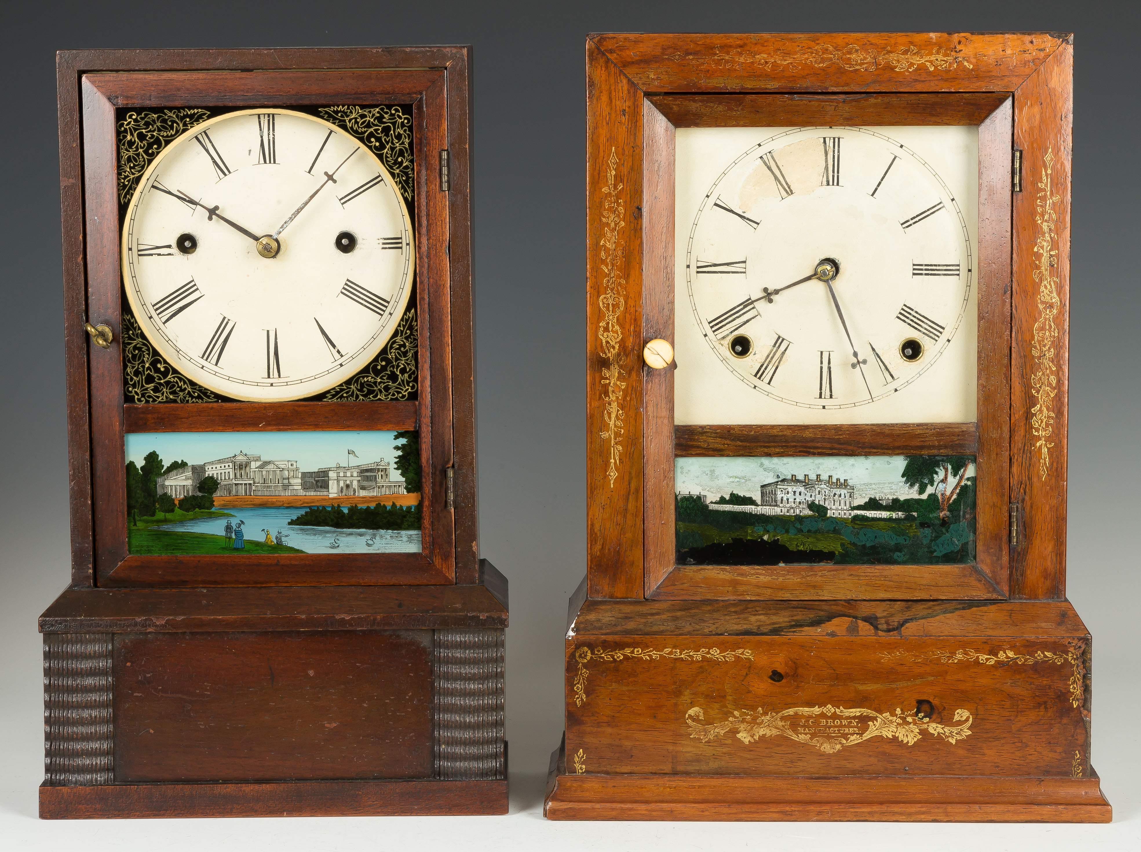Two J. C. Brown Cottage Shelf Clocks | Cottone Auctions