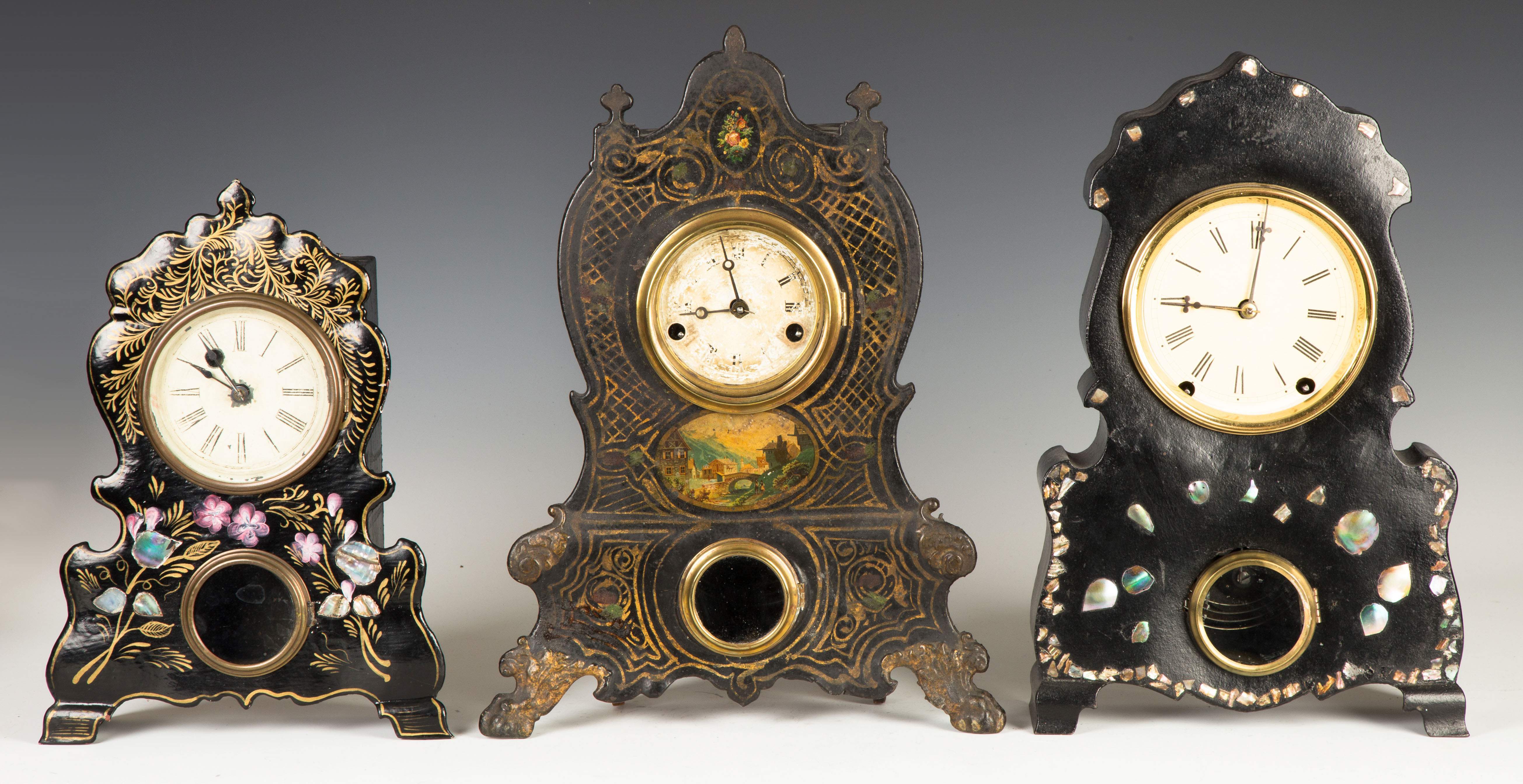 Three Iron Front Shelf Clocks Cottone Auctions