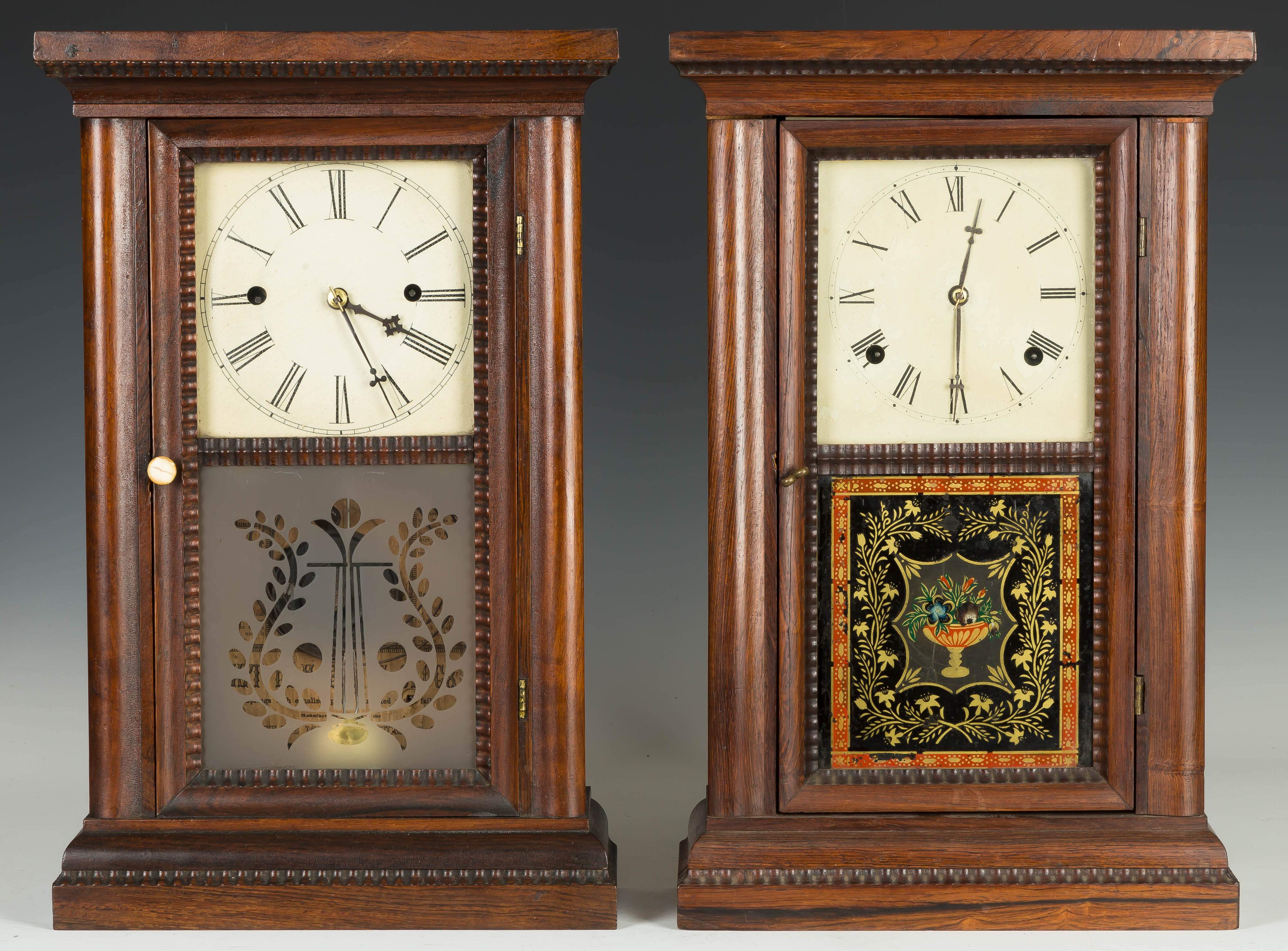 Two Ripple Front Cottage Shelf Clocks | Cottone Auctions
