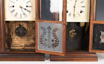 Two Ripple Front Cottage Shelf Clocks