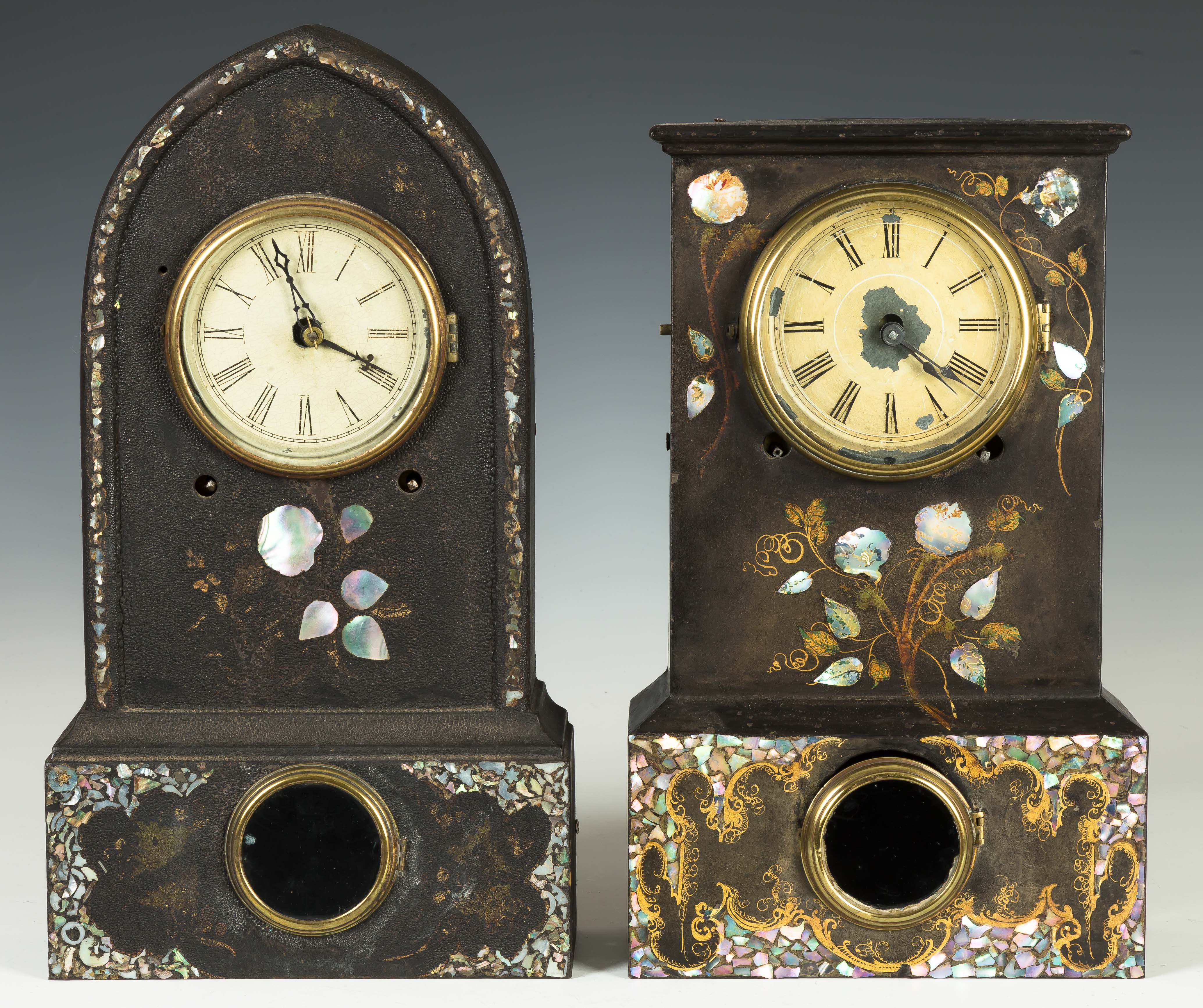 Two Iron Front Shelf Clocks | Cottone Auctions