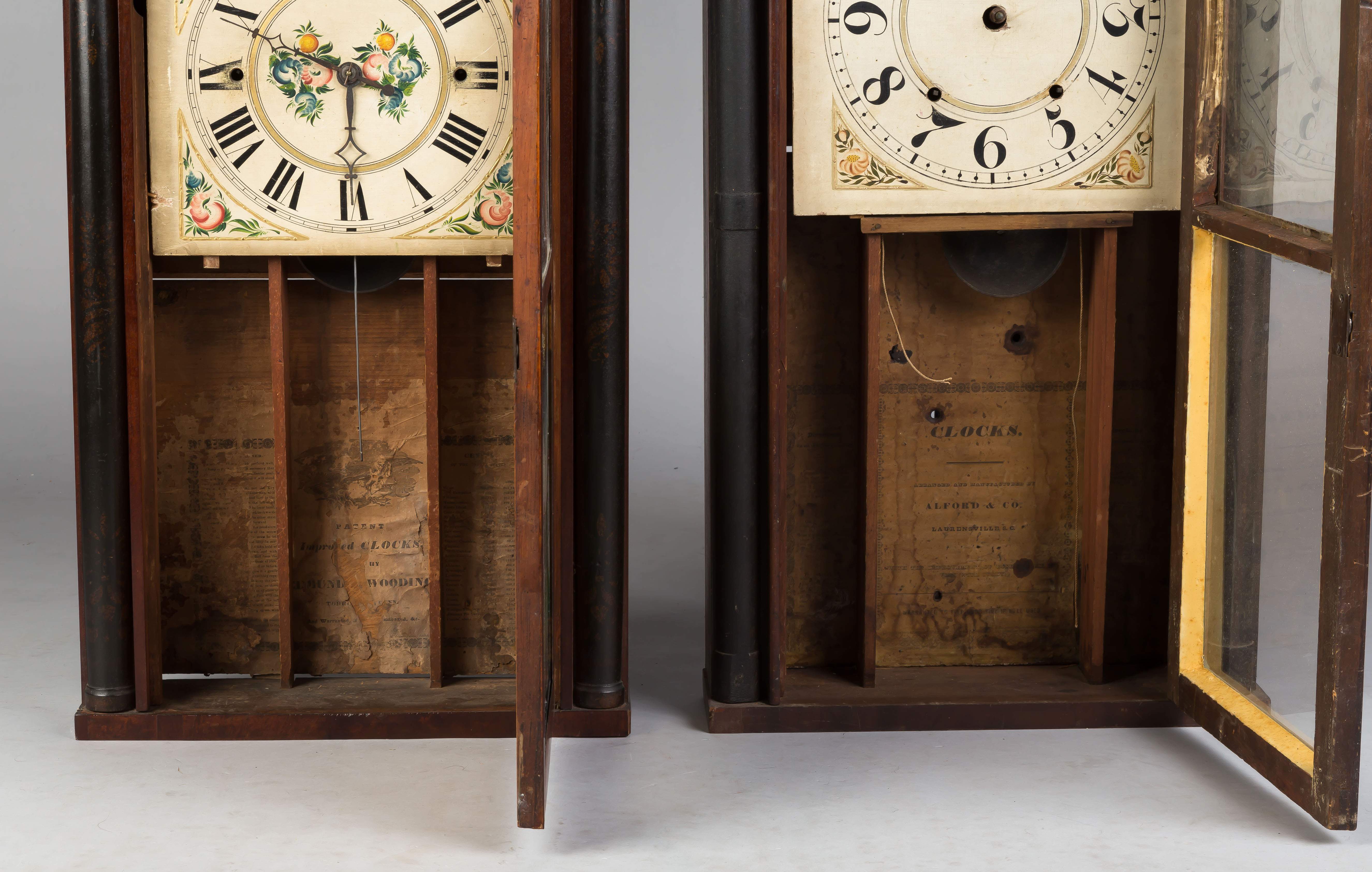 Unusual Alford & Co. Column and Splat Shelf Clock | Cottone Auctions