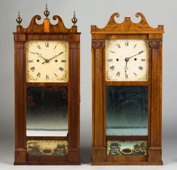 Two Transitional Shelf Clocks