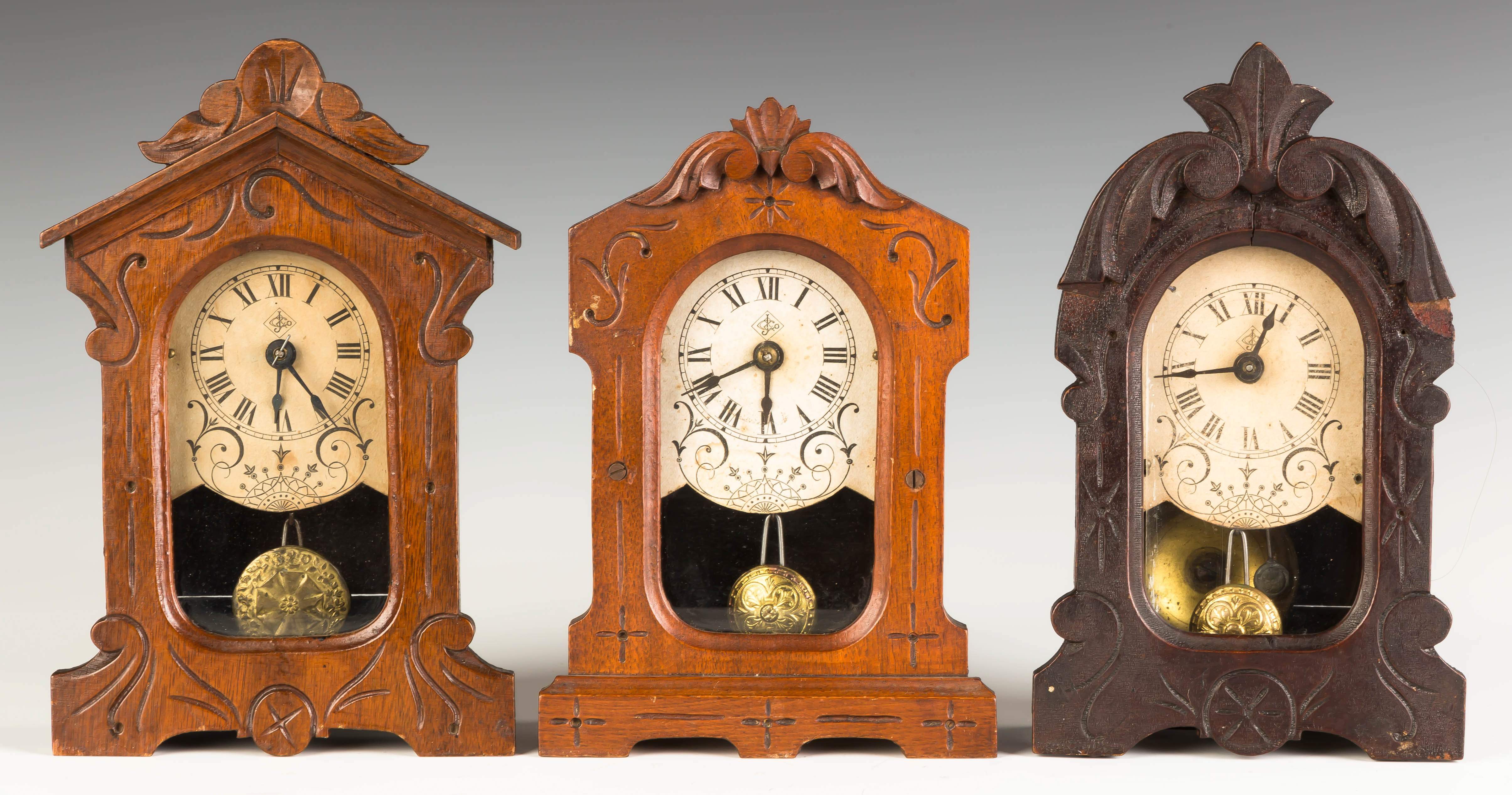 Three Jerome & Co. Cottage Clocks Cottone Auctions