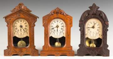 Three Jerome & Co. Cottage Clocks