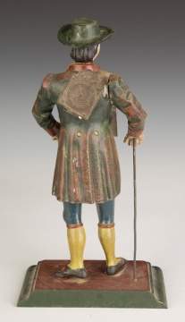 German Hand Painted Metal Peddler's Clock