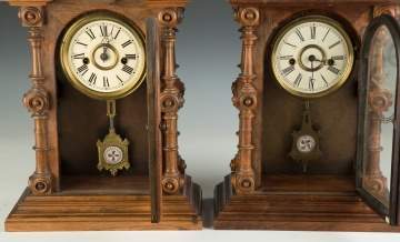 Two Welch Rosewood Patti Shelf Clocks